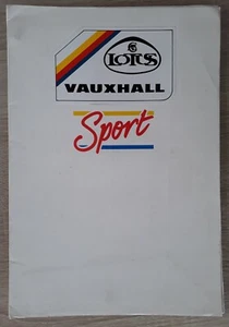 Vauxhall Sport Formula Vauxhall Lotus Kit de Comunicado de Prensa Folleto 1990 - Imagen 1 de 5