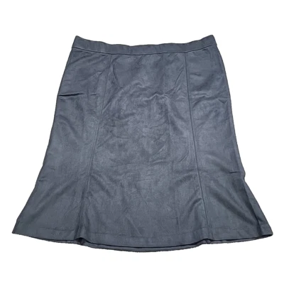 Falda de gamuza sintética Isaac Mizrahi Live Estate alta 2XT talla grande azul marino oscuro Foto 1 de 4