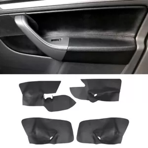 Fits Volkswagen 4dr Golf Ⅴ MK5 05-10 L+R Black Leather Door Armrest Panel Trims - Picture 1 of 9
