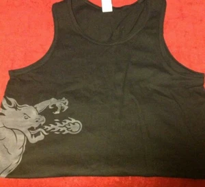 New Fireball Cinnamon Whiskey Bar Liquor Black Men's Tank Top Gray Dragon Logo - Picture 1 of 4