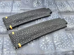 20mm/16mm Polished Stingray Leather Watch Band  Vintage Exotic Leather - Picture 1 of 15