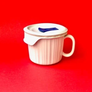 CorningWare 20 oz. French White mug with BPA-free vented white lid and blue tab - Picture 1 of 6