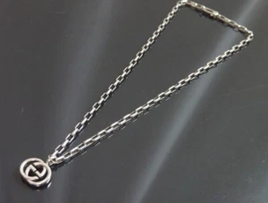Authentic GUCCI Interlocking GG necklace Sterling Silver #5674 - Picture 1 of 9