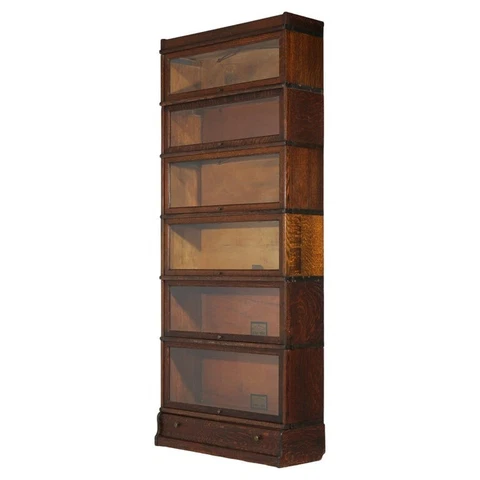Antique Arts & Crafts Six Stack Globe Wernicke Oak Barrister Bookcase circa 1910 Cover
