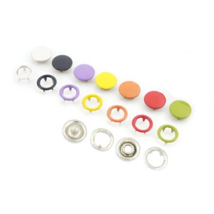 3/8" 9mm Nickel Open Ring No Sew Snaps Fastener Sattaching Stud Tool Bags Craft - Picture 1 of 10