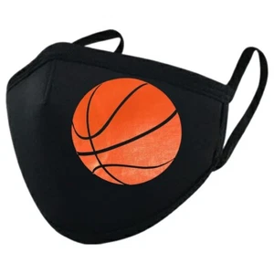 Basketball Printed Black Mask Fun and Cute - Picture 1 of 1