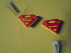 SUPERMAN LOGO JIBBITZ SUPERMAN SHOE CHARMS for CROCS or BRACELETS! Lot of 2 - Picture 1 of 4