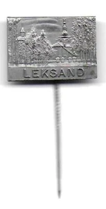 Leksand Dalarna Province Sweden Church Clock Tower Vintage metal pin Dalecarlia - Picture 1 of 1