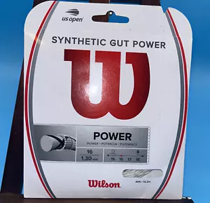 NEW Wilson Synthetic Gut Power 16 1.30mm 40ft/12.2m Tennis Racquet String Black - Picture 1 of 8