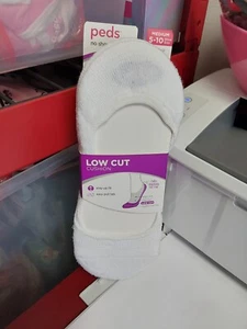 Nuevo con etiquetas Peds No Show Mujer Cojines Corte Bajo Paquete de 6 Zapatos Blancos Talla 5-10 8-12 - Imagen 1 de 1