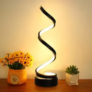 Modern Spiral Table Desk Lamp Dimmable Touch LED Bedside Reading Night Light AU - Picture 1 of 23