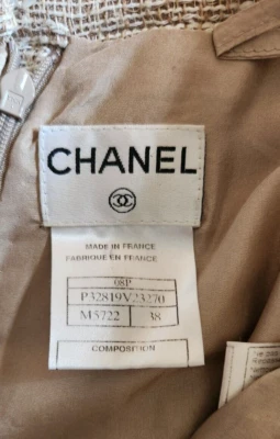 Jaqueta saia clássica vintage autêntica 3 peças blusa roupa CHANEL FRANCE - Imagem 1 de 4