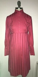 Vintage 1970s Cerise Party Dress with Pearl Button Trim, 17.75" armpit to armpit - Picture 1 of 7