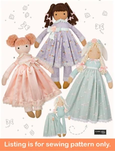 SEWING PATTERN Sew Cloth Soft Fabric Rag Doll - Girls Waldorf Style Clothes 8760 - Picture 1 of 3