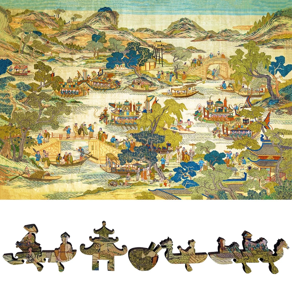 Wooden Puzzle for Adults by FoxSmartBox - 444 Pieces - Dragon Boat Festival - Image 1 of 4