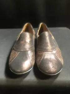 Sesto Meucci Bronze Leather Flats Size 9N Slip On Brown Italy - Picture 1 of 8