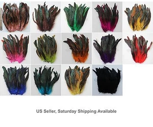 16 g (0,6 oz) 8-10" medio bronce Schlappen coque plumas de gallo, 10 + colores a elegir - Imagen 1 de 16