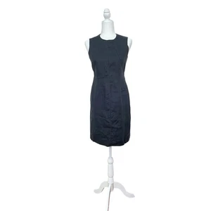 Vintage Talbots Women's Size 4P Black Irish Linen Sleeveless Fitted Sheath Dress - Picture 1 of 8