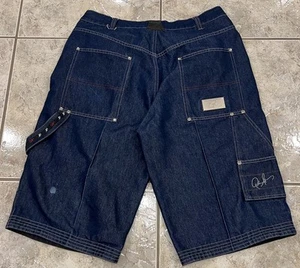 Vintage Y2k 00s Men's 36 Reebok X Allen Iverson I3 Baggy 16" Denim Jeans Shorts - Picture 1 of 15