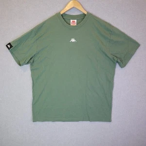 Kappa Green Logo T-Shirt Men’s Size L Short Sleeve Casual Streetwear 100% Cotton - Foto 1 di 9