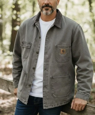 Vtg Carhartt Men's C02 CHT Chore Barn Blanket Lined Coat Jacket! 2XL USA - Image 1 of 4