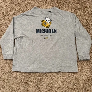 Nike University of Michigan Sweatshirt Damen XL grau Pull Over Biff Ann Arbor - Bild 1 von 14