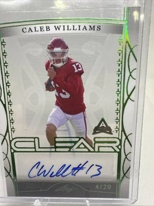 Caleb Williams Auto 2023 Leaf Trinity Football Clear Full Signature Insc # 4/20 - Picture 1 of 10
