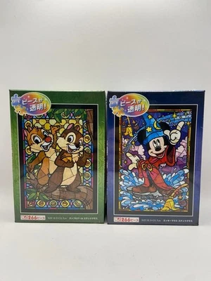 Disney Mickey Mouse & Chip & Dale Stained Glass Puzzle 100-299 pcs New 11g - Image 1 of 3