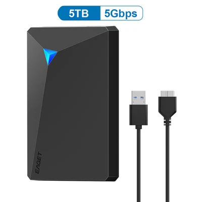 EAGET 5TB External USB 3.0 Portable Hard Drive HDD for Laptop/Xbox/PlayStation - Image 1 of 4