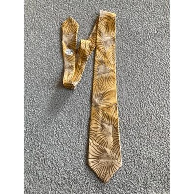 Tommy Bahama Corbata Seda Hawaiana Floral Tropical Ancho Oro Amarillo Retro 58" x 4" Foto 1 de 4