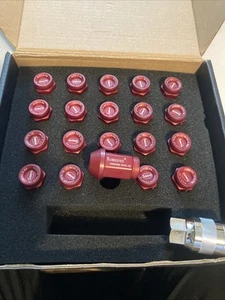 Komayen Brand New Wheels lug Nuts Red JDM M12X1.5 LUG NUTS 20pcs And Adapter - Picture 1 of 3