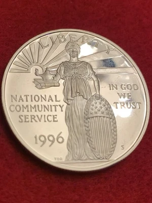 1996 S National Community Service Proof Silver Dollar - Image 1 of 4