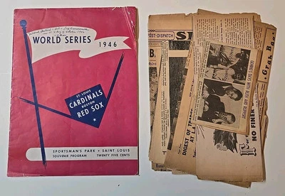 Original 1946 St. Louis Cardinals World Series Program  & Clippings Lot  10 S62[ - Image 1 of 4