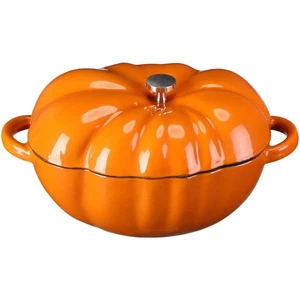 2 qt Pumpkin Cocotte Pumpkin Cast Iron Dutch Oven Pre-seasoned Cast Iron Garl... - Bild 1 von 6
