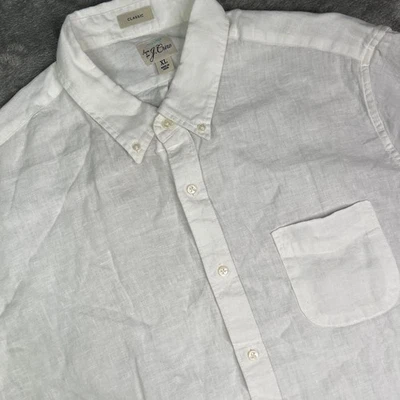 Camisa J Crew Para Hombres XL Clásica Blanca Lino Irlandés Baird McNutt Informal Verano Foto 1 de 4