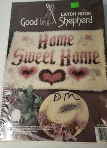 1986 Good Shepherd Latchhook Kit Home Sweet Home Unopened Vintage Shabby 27x20 - Picture 1 of 5