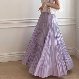 Women Fashion Pleated High Waist Irregular Design Slim Big Swing Skirt Brand New - Picture 1 of 21