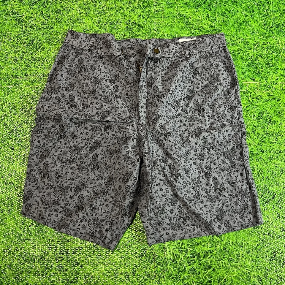 Pantalones Cortos Steven Alan 34 Para Hombre Estampado Tropical Clásicos Gris Floral Foto 1 de 4