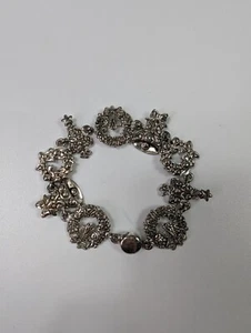 Weihnachten Urlaub Armband Silberfarben Baumkranz Glocke Magnetverschluss 7,25 Zoll - Bild 1 von 6