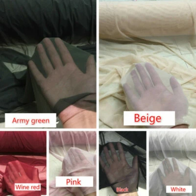 Elastic Ultrafine Nylon Net Fabric Spandex Mesh Cloth Underwear Lining Trim Chic - Image 1 of 4