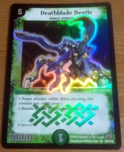 2004 Duel Masters Trading Card Deathblade Beetle s9/s10 DM-01 Holo Foil - Picture 1 of 2