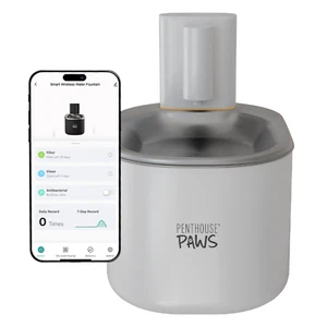 Penthouse Paws® Smart Wireless Water Fountain for Cats & Dogs 3.5L White - Picture 1 of 15