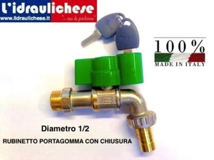 RUBINETTO D'EROGAZIONE A SFERA - PN 40 - MANIGLIA CON CHIAVE 1/2 MADE IN ITALY - Foto 1 di 1