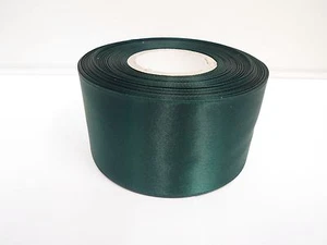 3mm 7mm 10mm 15mm 25mm 38mm 50mm FOREST DARK GREEN Satin Ribbon double side Bows - Picture 1 of 10