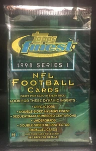 1998 Topps Finest Series 1 NFL Football Factory Sealed Hobby Pack (1) - Picture 1 of 3