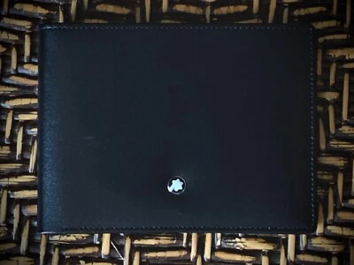 Cartera de cuero MontBlanc Meisterstuck para hombre 6CC negra Foto 1 de 4