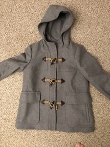 J CREW Jacket Women's Gray Coat Melton Wool Toggle hooded NWOT Full Zip Size 4 - Picture 1 of 10