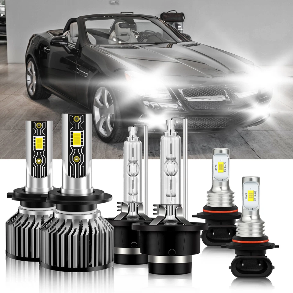 For Mercedes-Benz SLK350 2005-2010 LED Headlight Bulb High Low + Fog Light - Image 1 of 4