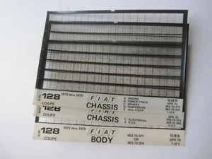 FIAT 128 COUPE 1972-75 SET OF 3 PARTS MICROFICHE CARDS - Picture 1 of 5