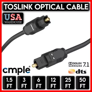 TOSLink Optical Cable Slim Fiber Optic Digital Audio S PDIF Sound Bar Cord LOT - Picture 1 of 14